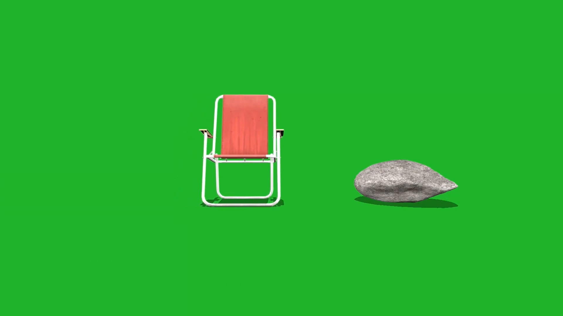 绿幕视频素材沙滩椅岩石