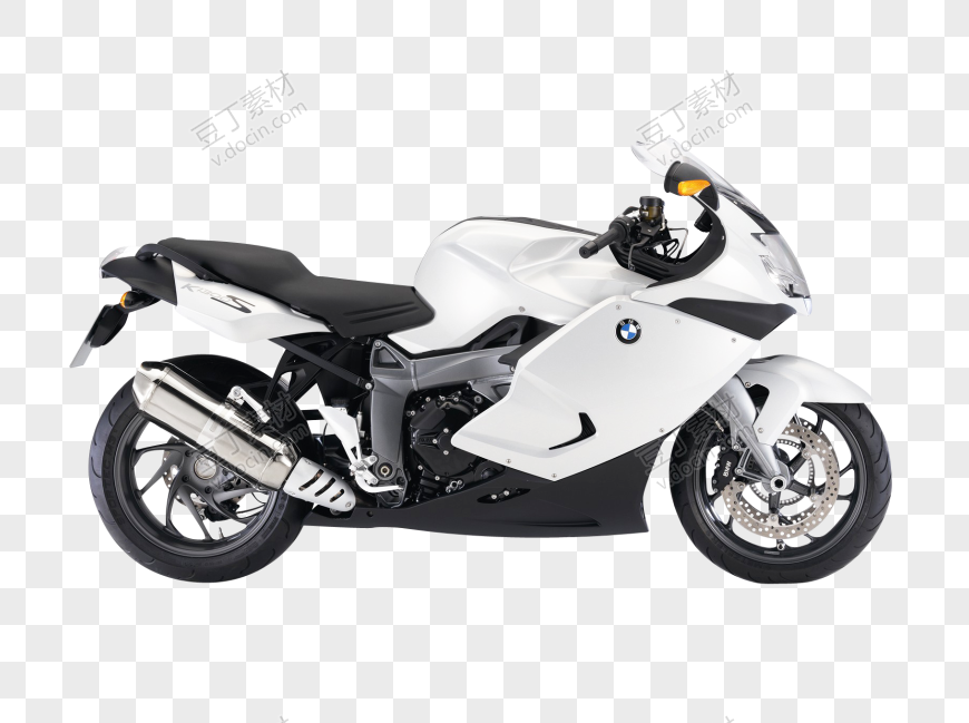 宝马K1300S白色运动摩托车自行车