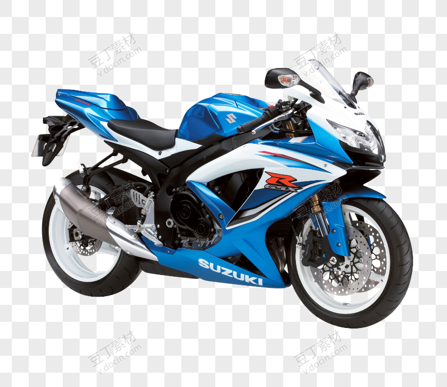 蓝色铃木GSX R600摩托车