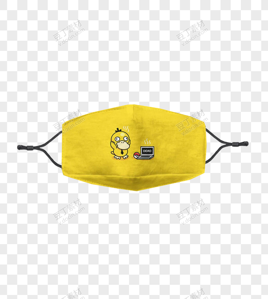 可达鸭黄色卡通口罩