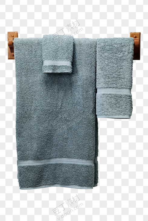 灰色搭挂毛巾