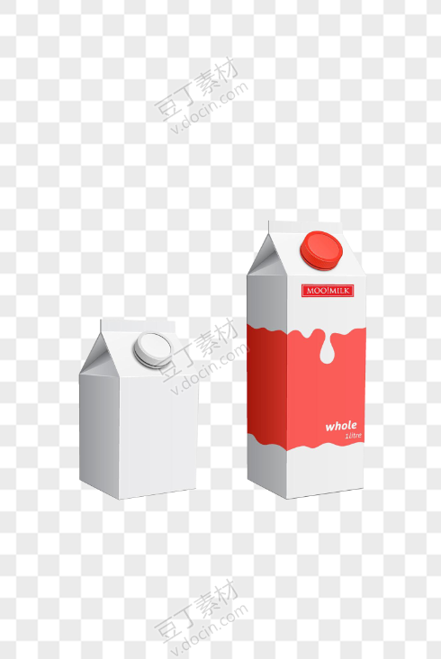 立体牛奶盒设计素材