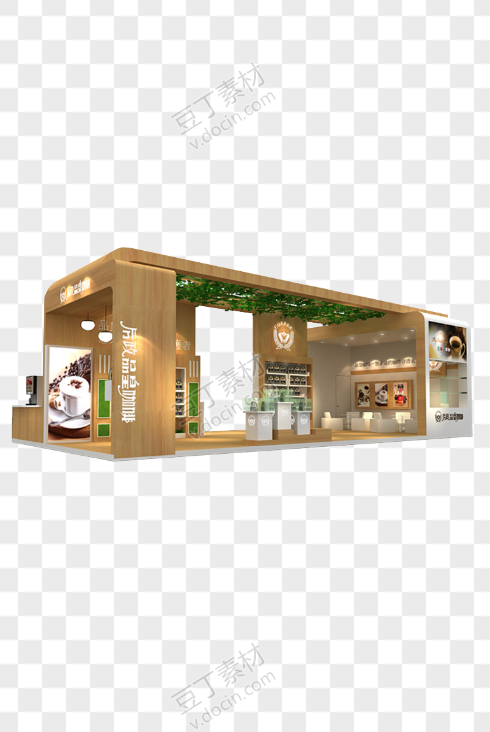 咖啡屋木质3D展厅