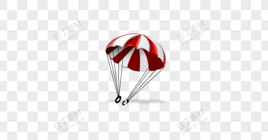 红白色降落伞