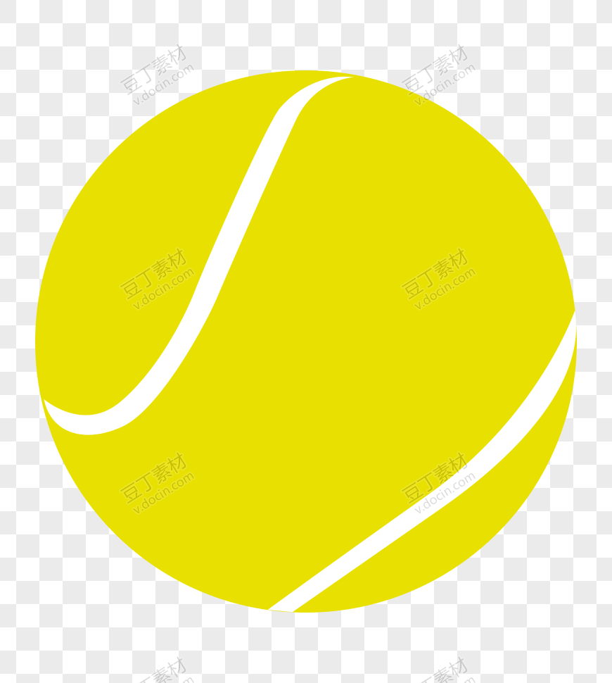 卡通黄色网球