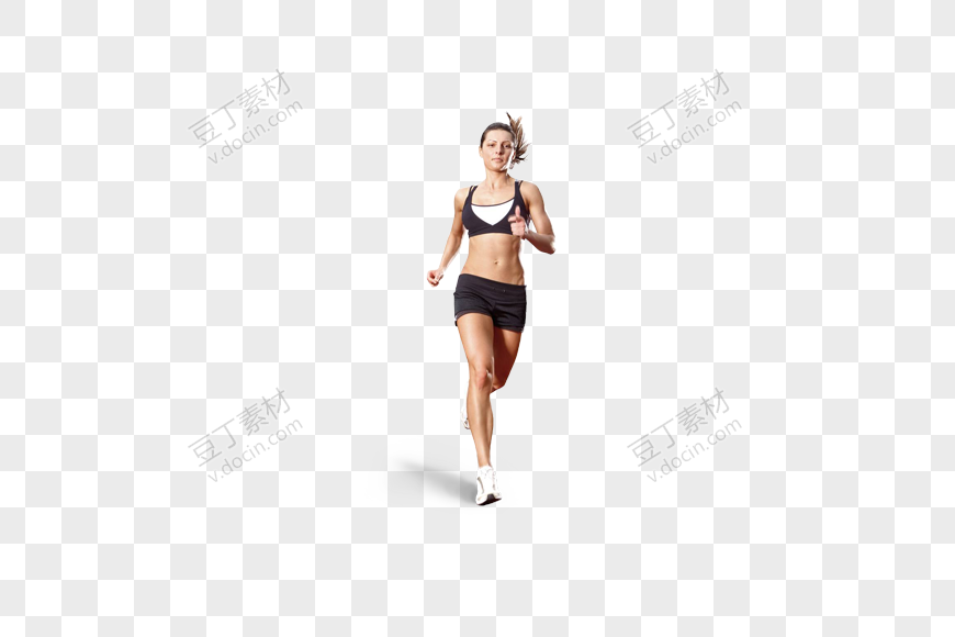 活力健身女孩跑步照