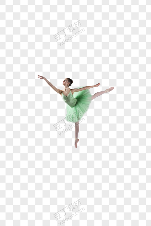 绿衣仙气的女生跳舞