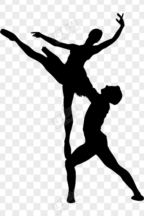 男女双人剪影芭蕾舞