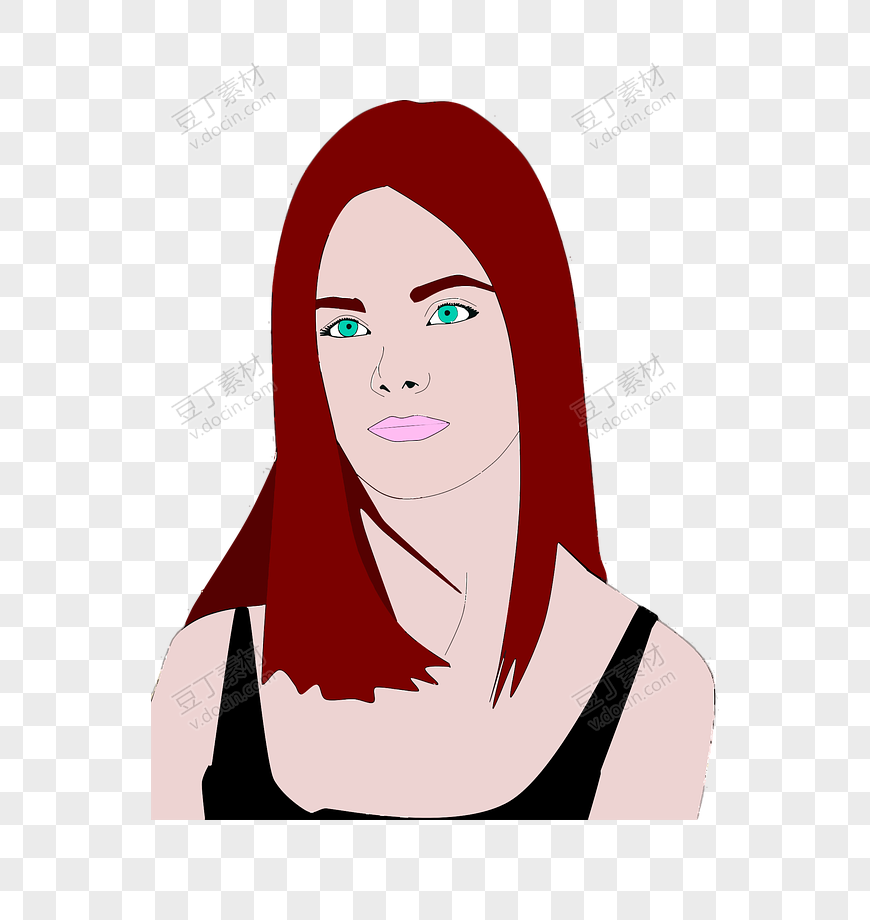 红色头发女人肖像