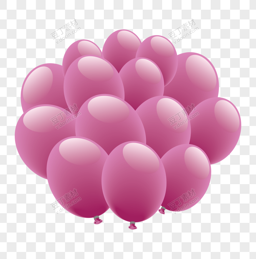 一堆粉色气球