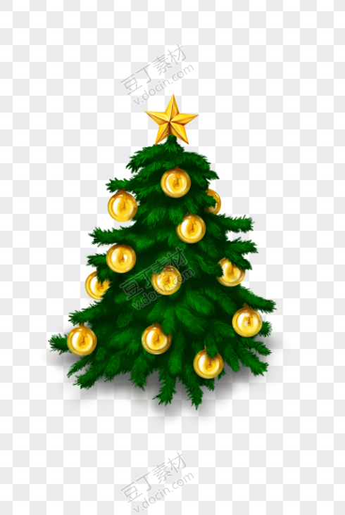 黄色彩球圣诞树