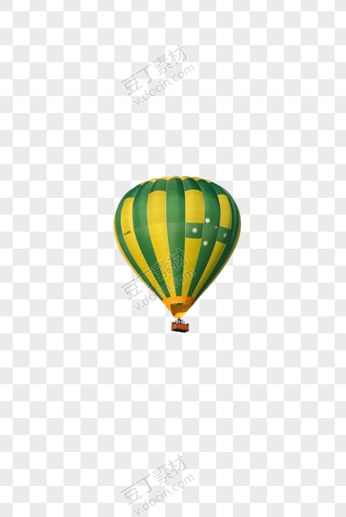 黄绿色热气球
