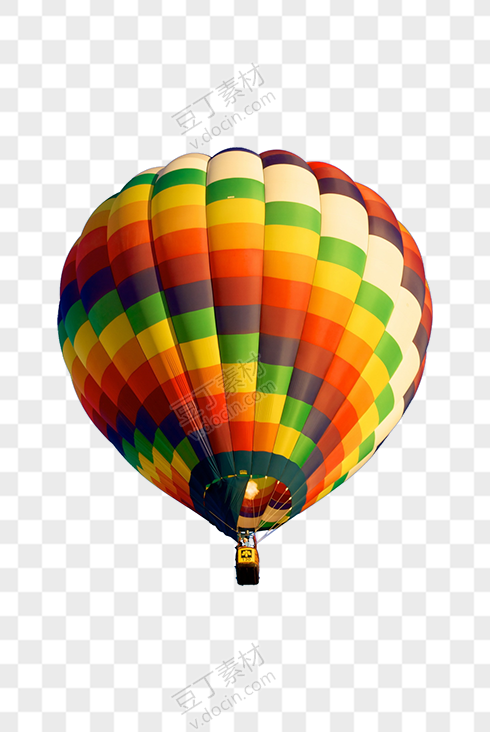 彩色斜条纹热气球