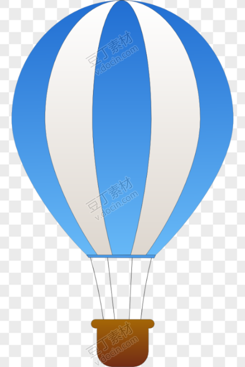 卡通蓝色热气球