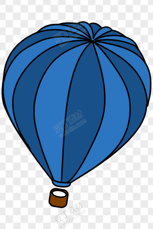 卡通渐变蓝热气球