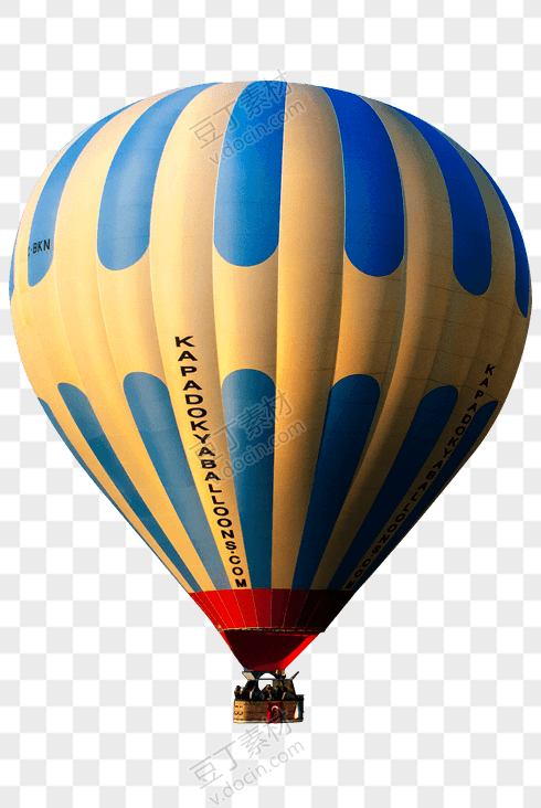 蓝黄色热气球