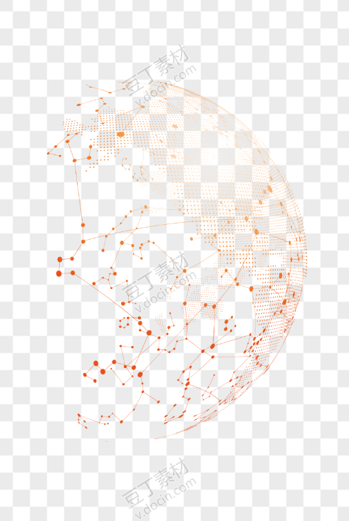 地球与科技抽象线条