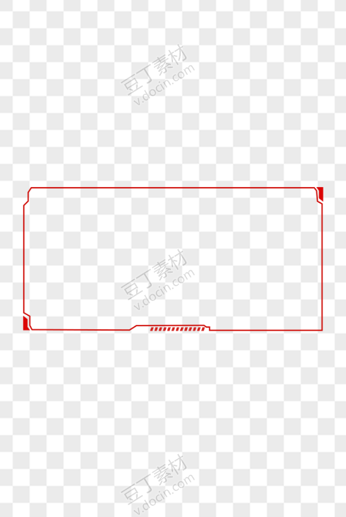 红色科技边框元素