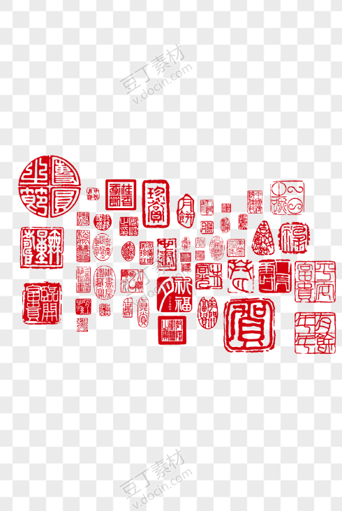 中国古风红色印章