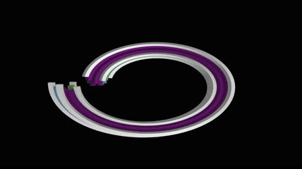 三维多色条形环形螺旋动态素材