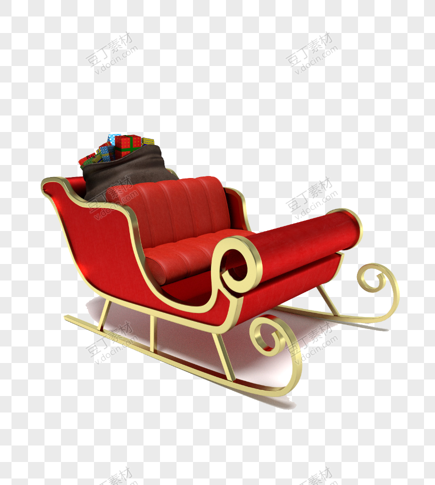 载着圣诞礼物的雪橇车