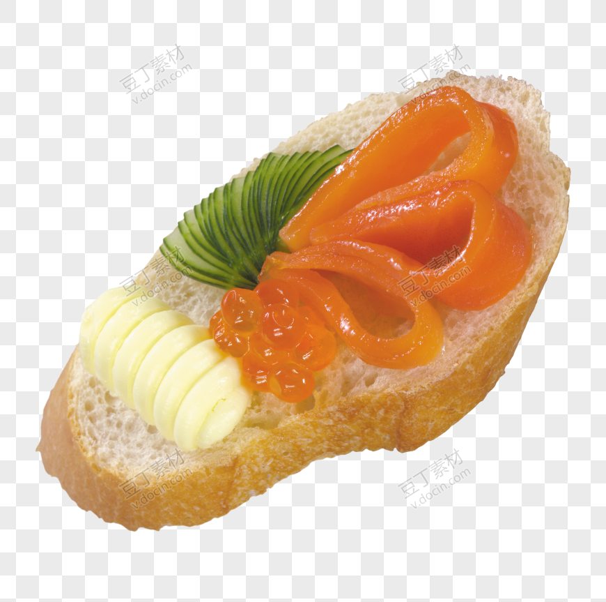 三文鱼片面包美食