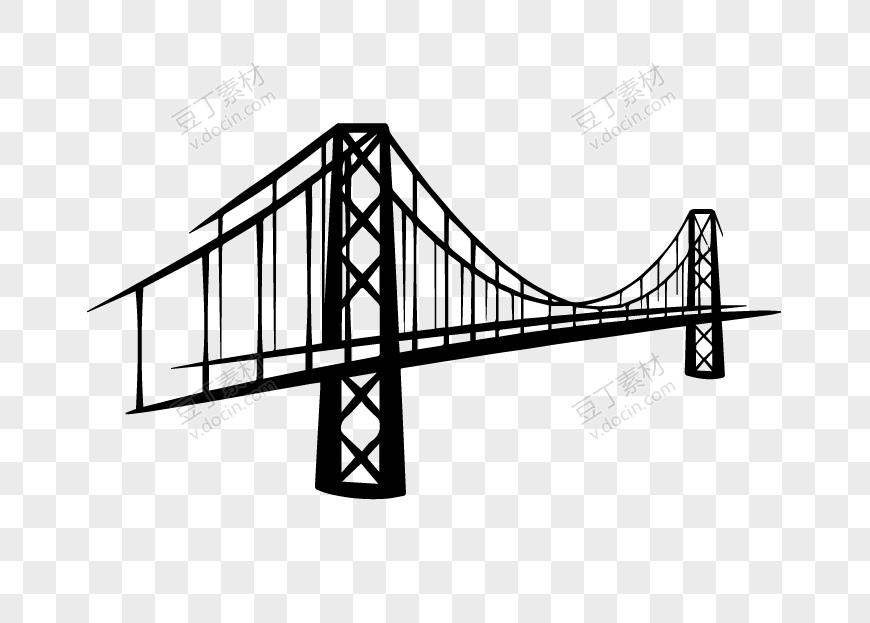 高架桥黑色简笔画