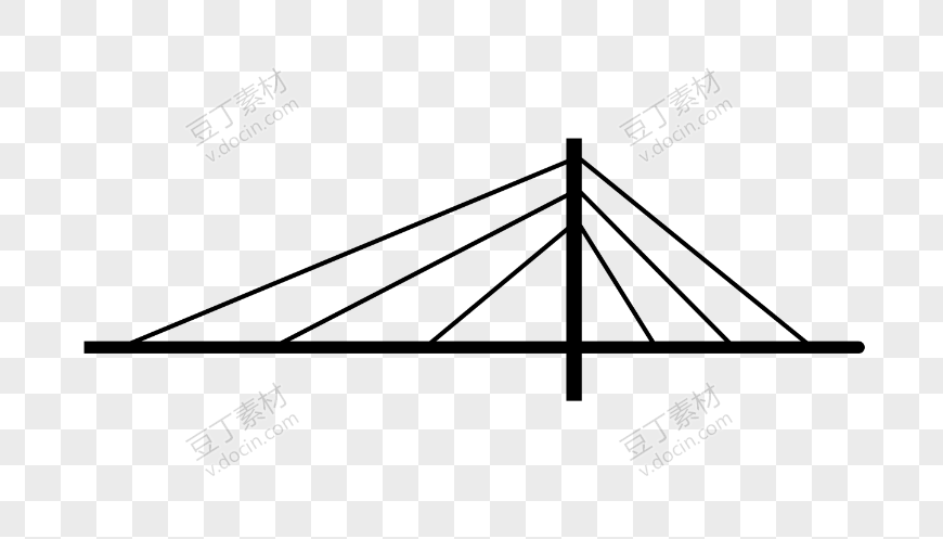 高架桥顶部十字支架简笔画