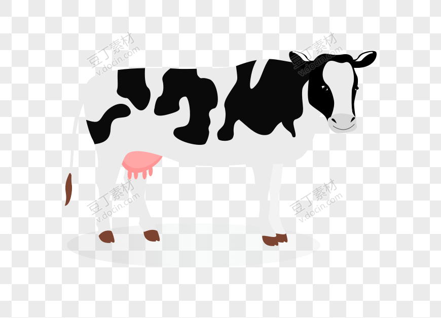 手绘可爱奶牛插画