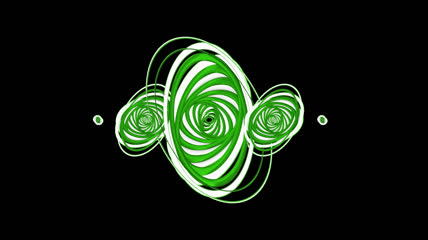 绿白椭圆线条螺旋旋转素材