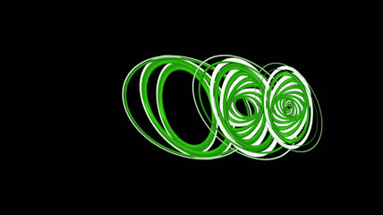 绿白椭圆线条错乱螺旋旋转素材