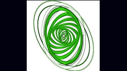 绿色椭圆线条螺旋旋转素材