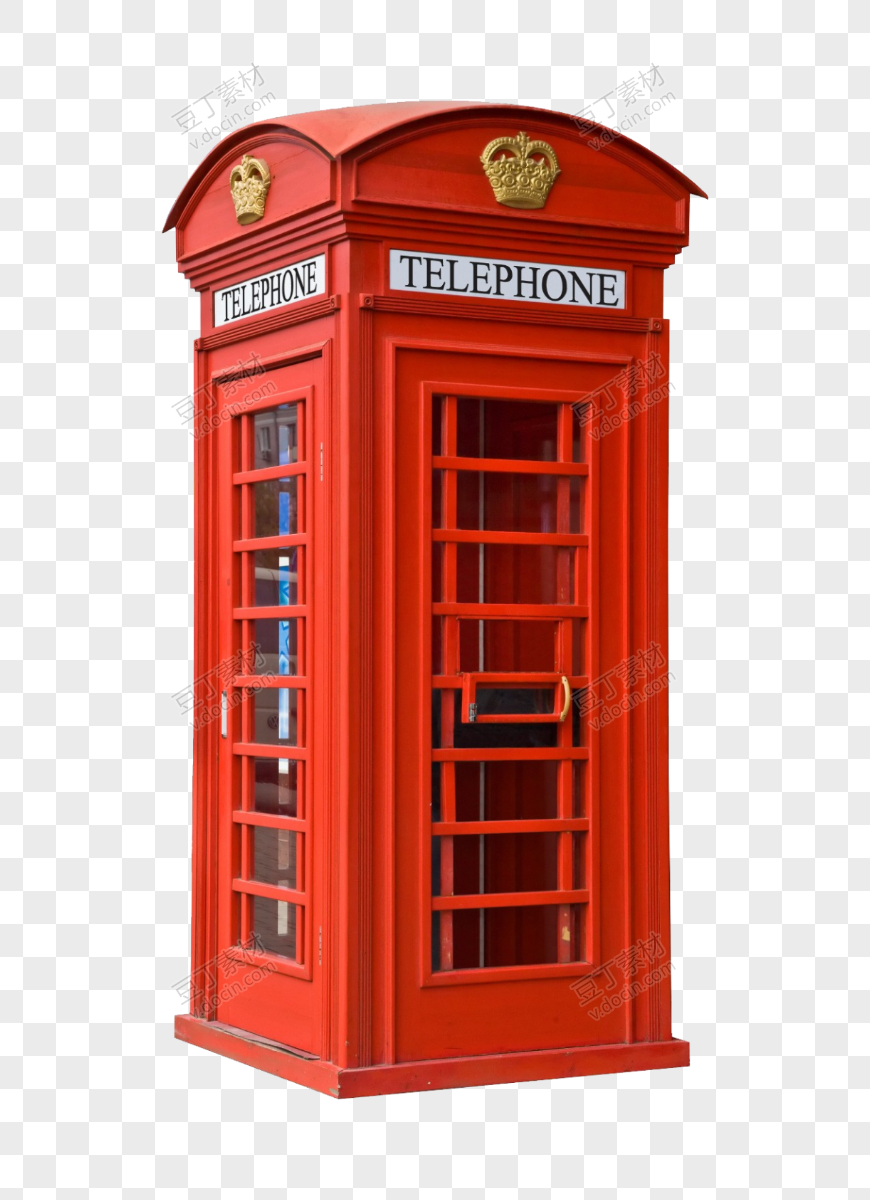 橙红英国电话亭