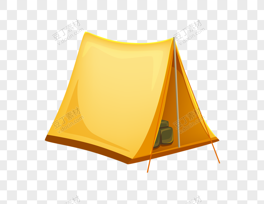 黄色卡通三角帐篷