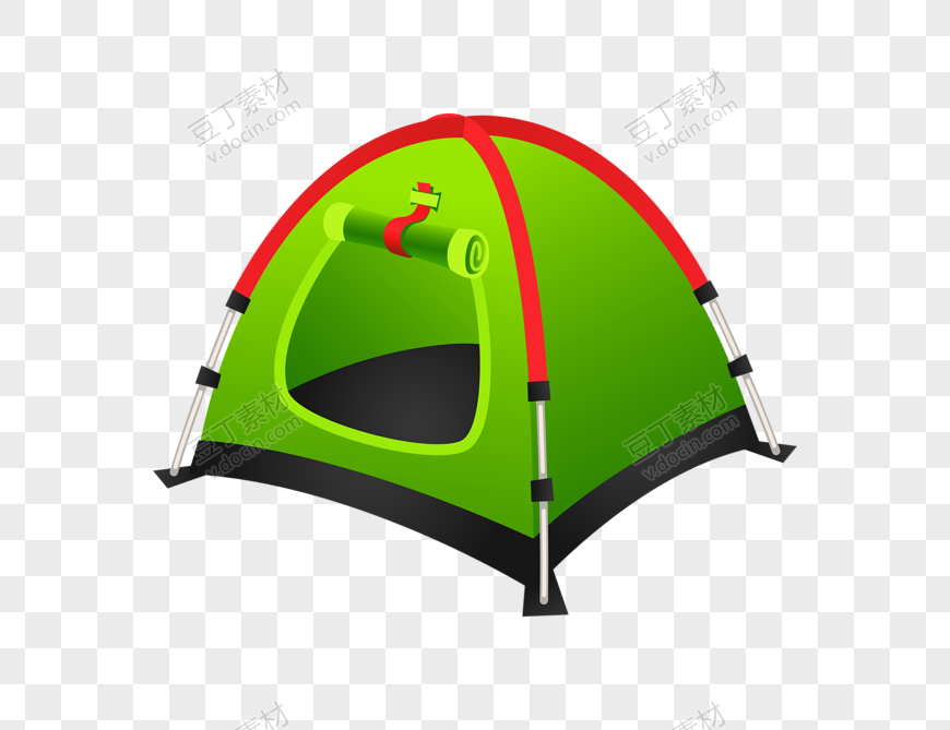 绿色卡通营地帐篷