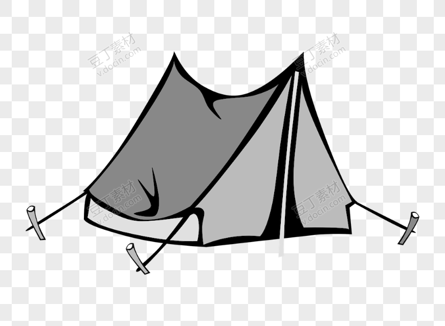 卡通灰色帐篷
