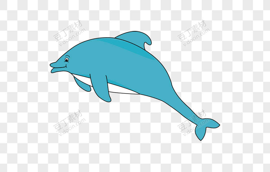 蓝色卡通海豚