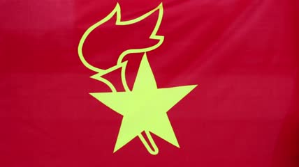 少先队旗飘扬高清实拍视频素材