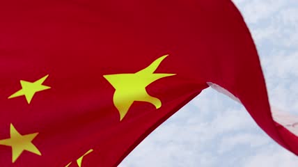 五星红旗飘扬实拍视频素材
