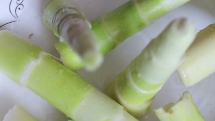 实拍新鲜小竹笋春笋食材展示视频