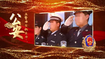 震撼大气公安警察图文ae模板