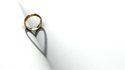 3D立体结婚戒指高清实拍视频素材