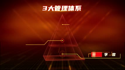 红色立体金字塔层级分类模块