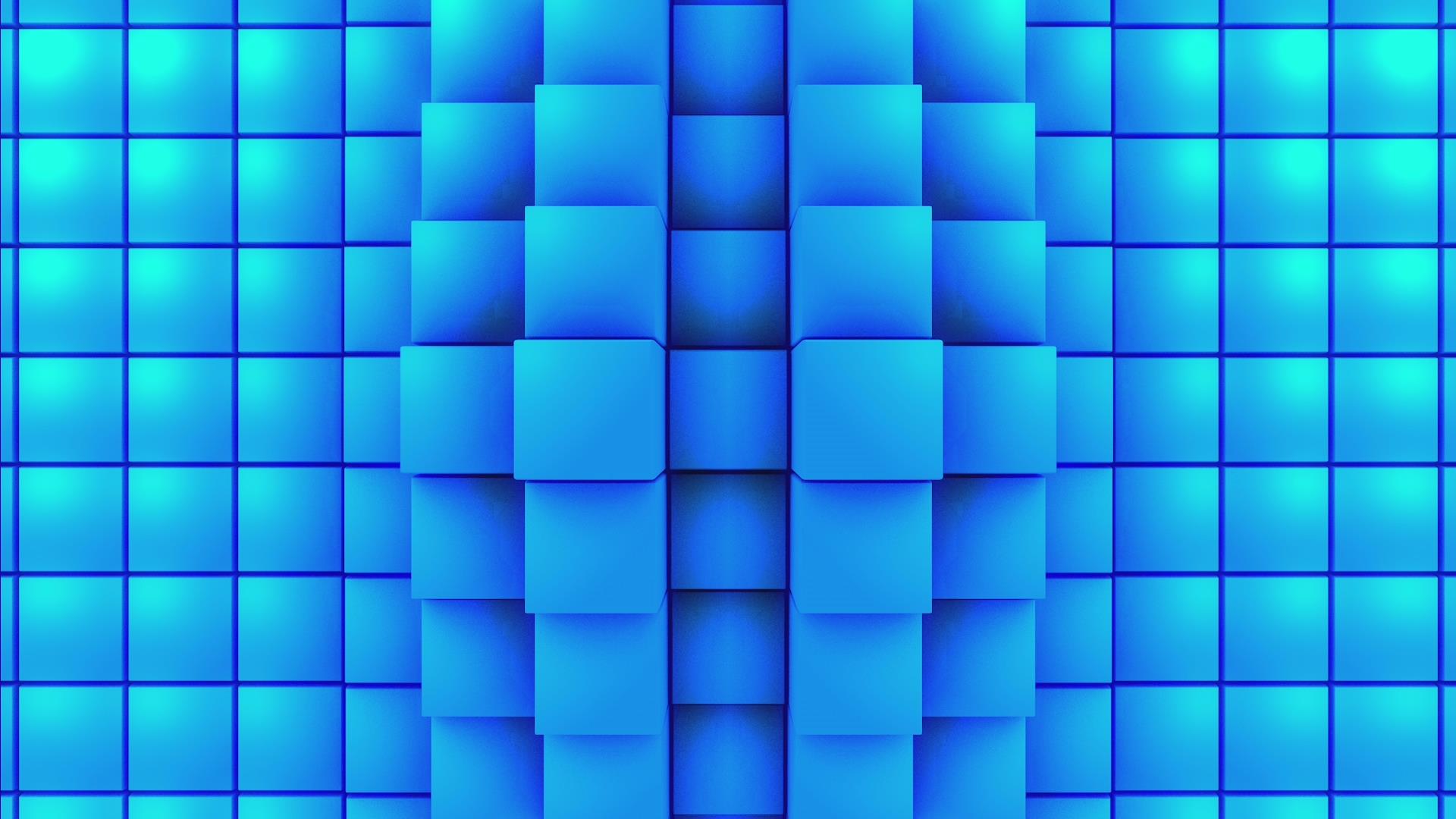 蓝色菱格立体感粒子特效