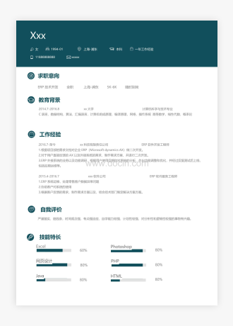 ERP开发工程技术负责人简历模板