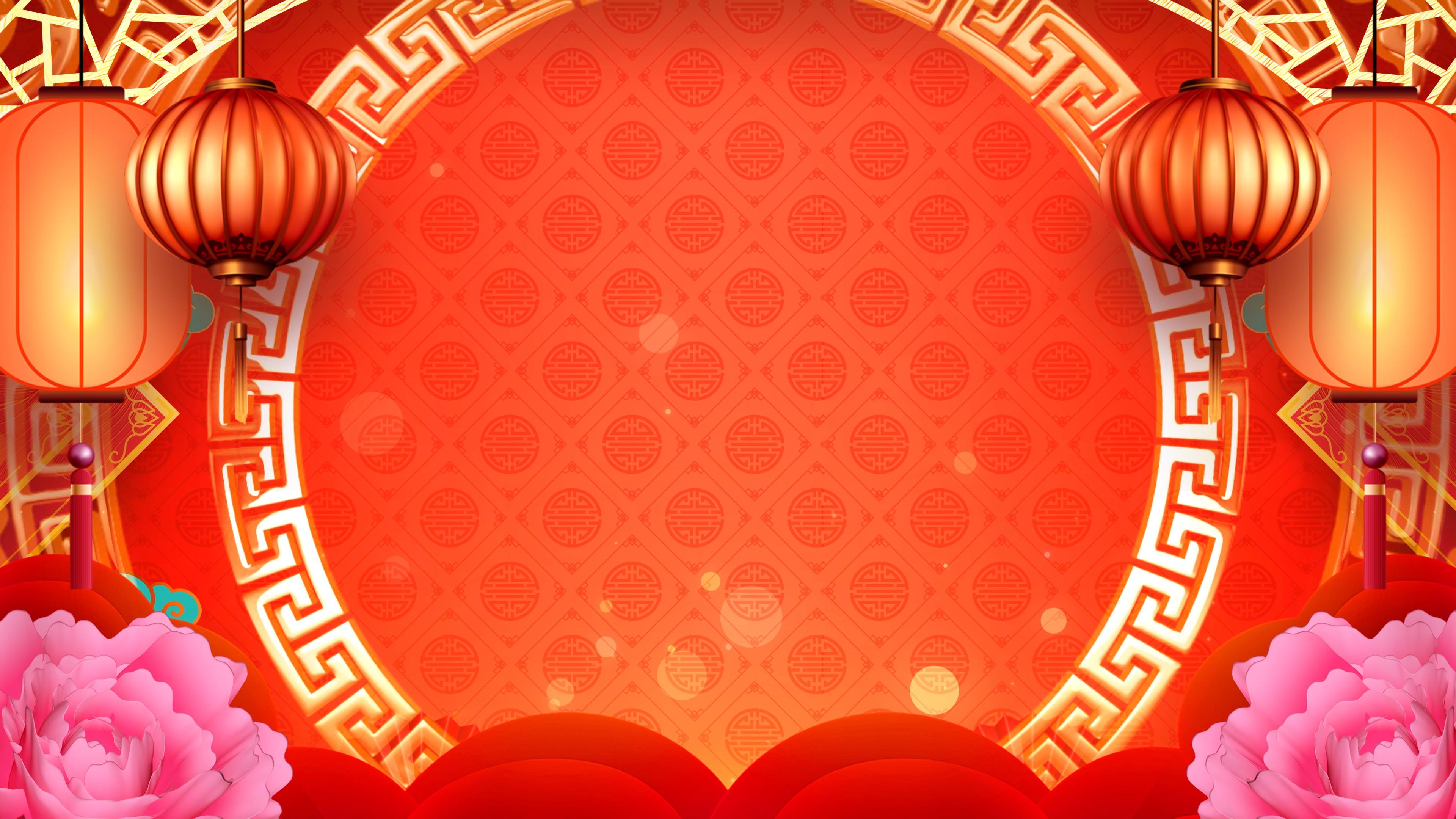 4K中国风喜庆新年春节戏曲相声背景视频