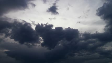延时拍摄快速流动的云朵