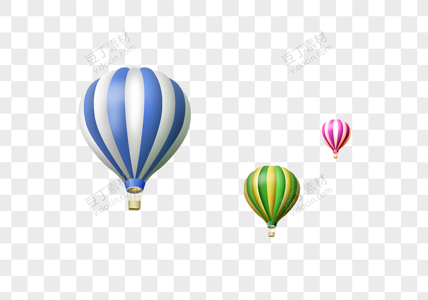 三个漂亮的气球飘在天空