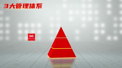 红色立体金字塔层级分类模块13