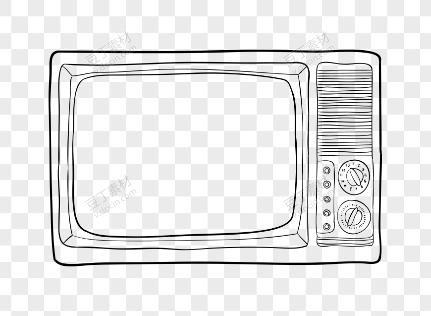 素描老旧电视机
